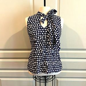 Lilly Pulitzer blue white lemon print blouse size 5